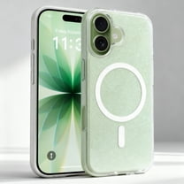 Magnetic For iPhone 17 Phone Case,Compatible with Mag-Safe,Cute Bling Sparkly Glitter Transparent Back,For Women Girls,Ultra Slim Shockproof Anti-fall Anti-Scratch Durable Phone Case,Clear