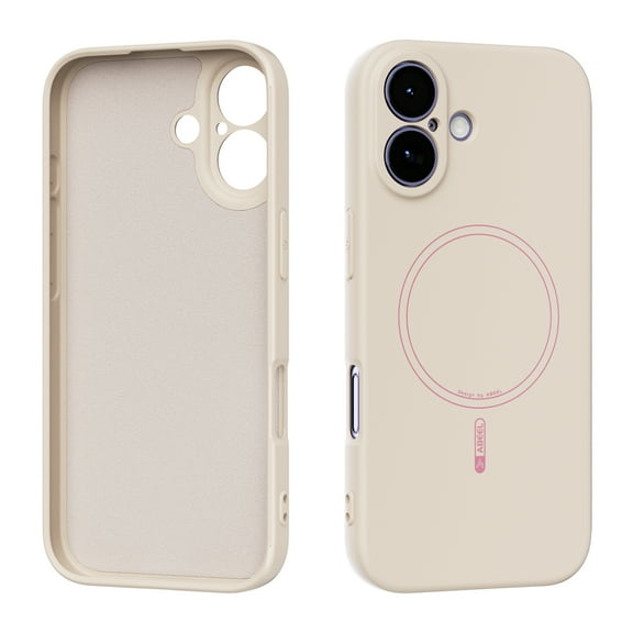 Magnetic For iPhone 17 Phone Case,Compatible with Mag-Safe,Ultra Slim Soft TPU Skin Feel ,Anti-fall Shockproof Drop Anti-Scratch Protection,Durable Thin Fit Phone Case Cover,Beige