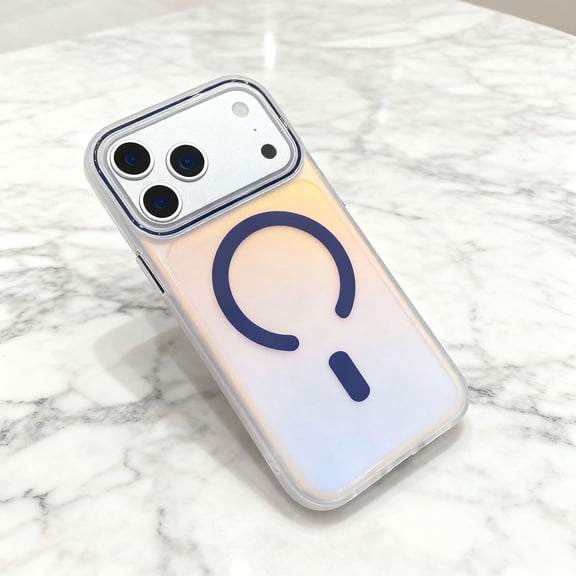 Magnetic For iPhone 17 Phone Case,Compatible with Mag-safe,Dazzling Discolored Cute Back Design,Shockproof Anti-fall Anti-Scratch Anti-fingerprint Cover,Thin Fit Rugged Phone Case,Darkblue