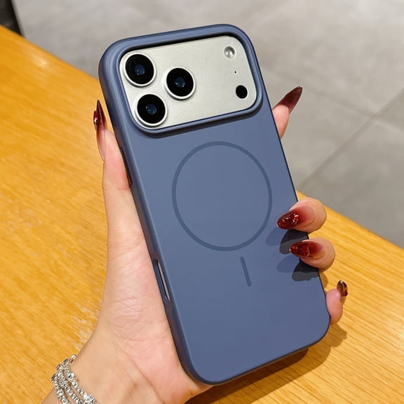 Magnetic For iPhone 17 Phone Case,Compatible with Mag-safe,Ultra Slim Anti-Scratch Shockproof Drop Protection Anti-fingerprint Glossy Thin Fit Durable Phone Case Cover,Blue