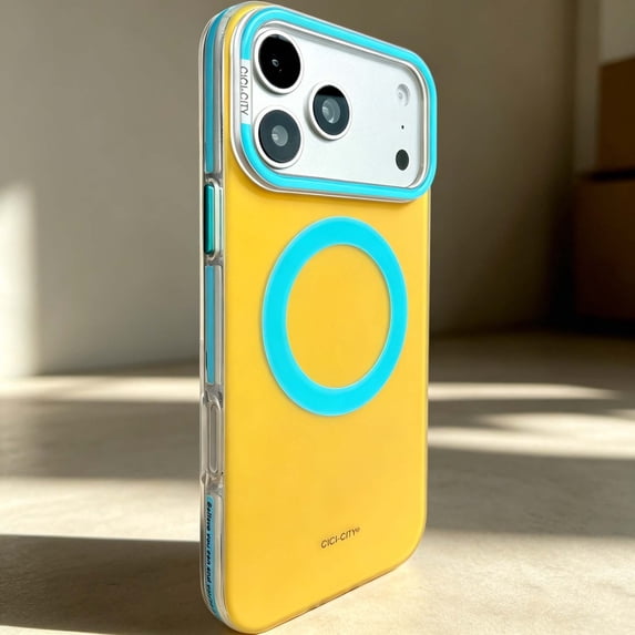 Magnetic For iPhone 17 Phone Case,Compatible with Wireless Charging,Vibrant Two-color Contrasting Design,Anti-Scratch Shockproof Anti-fall Drop protection,Thin Fit Phone Case,F