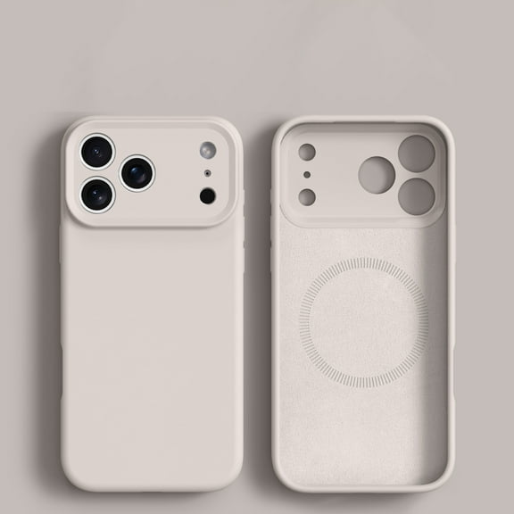 Magnetic for iPhone 17 Pro Case, Compatible with MagSafe, [Soft Anti-Scratch Microfiber Lining], Slim Silicone Shockproof Lightweight Flexible Non-Slip Protective Phone Case Cover, White