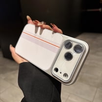 Magnetic for iPhone 17 Pro Case Cute Stripes Pattern Phone Case, Shockproof Slim TPU and Hard PC Protective Camera Lens Protection Wireless Charging Phone Cover Designed for Women Girls, White