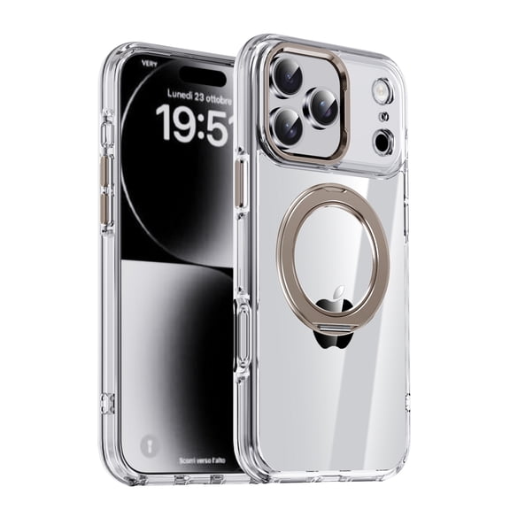 Magnetic for iPhone 17 Pro Case,[with 360°Rotatable Invisible Magnetic O-Ring Stand][Military Grade Shockproof][Compatible with MagSafe] Slim Phone Case for iPhone 17 Pro,Titaniumgold