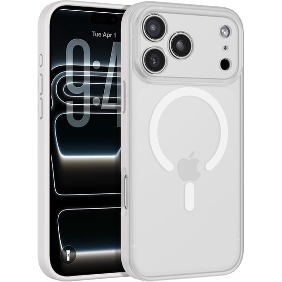 Magnetic for iPhone 17 Pro Max Case 2025 [Compatible with Magsafe] [Full Camera Wrapped] Translucent Matte Phone Case iPhone 17 Pro Max Slim Shockproof Women Men Protective Cases, White