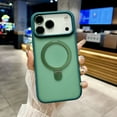 thumbnail image 1 of Magnetic for iPhone 17 Pro Max Case with Camera Lens Protector, Drop Protection Translucent Matte Slim Fit Shockproof Anti-Slip Durable Lightweight Phone Case for iPhone 17 Pro Max, Green, 1 of 8