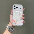 thumbnail image 1 of Magnetic for iPhone 17 Pro Max Case,Compatible with MagSafe, Cute Flower Floral Design iPhone 17 Pro Max Case for Women Girls, Slim Shockproof Soft TPU Bumper Hard PC Back Phone Case,D, 1 of 7