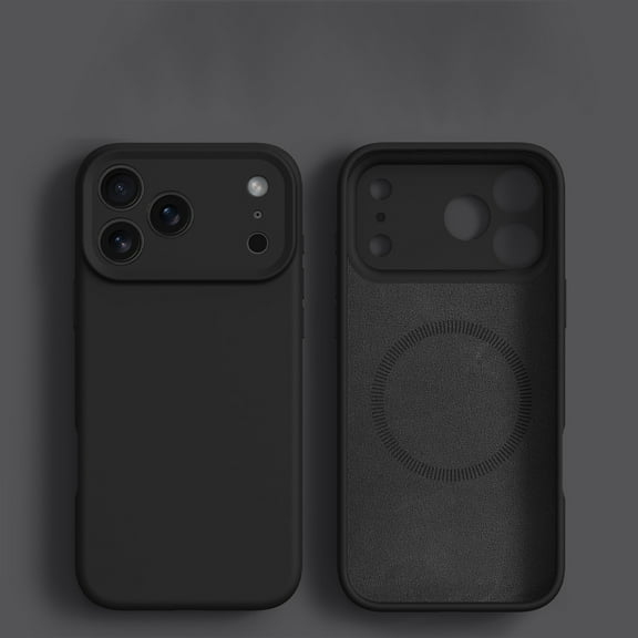 Magnetic for iPhone 17 Pro Max Case, Compatible with MagSafe, [Soft Anti-Scratch Microfiber Lining], Slim Silicone Shockproof Lightweight Flexible Non-Slip Protective Phone Case Cover, Black