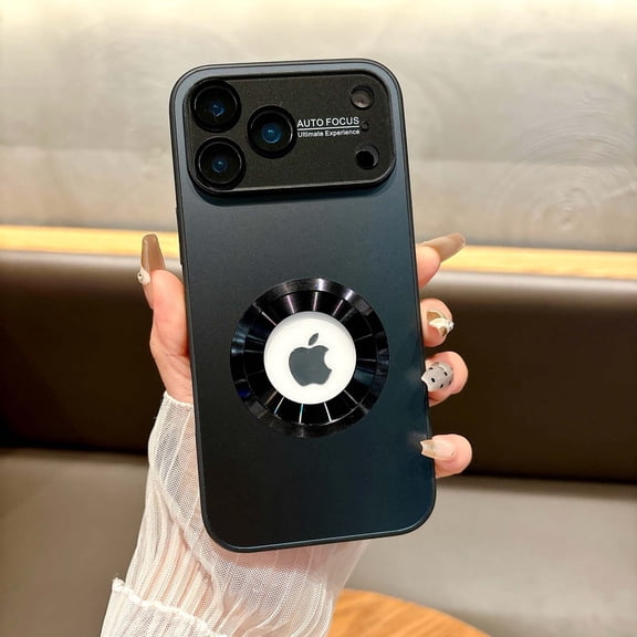 Magnetic For iPhone 17 Pro Max Phone Case,Compatible with Mag-safe,Built-in Lens Protector,Logo View Design,Ultra Slim Glossy Shockproof Anti-Fall Drop Protection Rugged Phone Case,Black