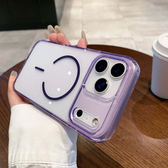 Magnetic For iPhone 17 Pro Max Phone Case,Ultra Slim Anti-Scratch Clear Back, [Compatible with Mag-safe],Shockproof Anti-fall Drop Protection Thin Fit Rugged Transparent Phone Case,Purple
