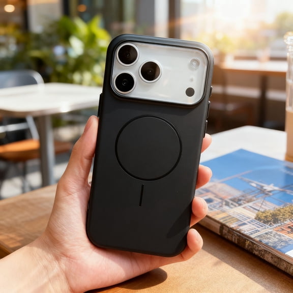 Magnetic For iPhone 17 Pro Max Phone Case,Ultra Slim Skin-feel Back,Compatible with Mag-Safe,Shockproof Anti-fall Drop Protection,Lightweight Rugged Anti-Scratch Thin Fit Phone Case,Black