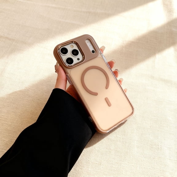 Magnetic For iPhone 17 Pro Phone Case,Anti-fingerprint Matte Translucent Back,Compatible with Mag-Safe,Anti-Slip Ultra Slim Shockproof Anti-fall Drop Protection Rugged Phone Case,Gold