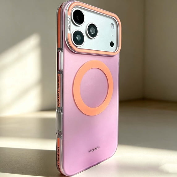 Magnetic For iPhone 17 Pro Phone Case,Compatible with Wireless Charging,Vibrant Two-color Contrasting Design,Anti-Scratch Shockproof Anti-fall Drop protection,Thin Fit Phone Case,E