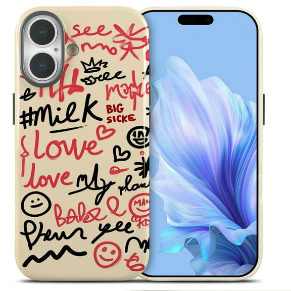 Magnetic for iPhone 17 Pro max Case (Compatible with MagSafe) (Military Grade Drop Protection)  17 Air Lightweight Phone Case  Matte Shockproof Phone relaxed hand-drawn graffiti-style pattern