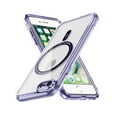 thumbnail image 1 of Magnetic for iPhone 7 / 8 / SE 2022 & 2020 Case, [Fit for MagSafe] [Never Yellowing] [Military Grade Rugged Durable Protection] Back Slim Clear Wireless Charging Shockproof Premium Phone Case,Purple, 1 of 7