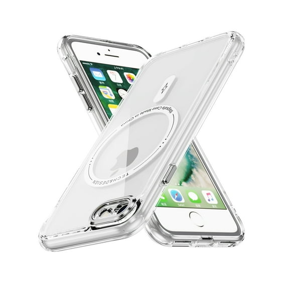 Magnetic for iPhone 7 / 8 / SE 2022 & 2020 Case, [Fit for MagSafe] [Never Yellowing] [Military Grade Rugged Durable Protection] Back Slim Clear Wireless Charging Shockproof Premium Phone Case,Clear