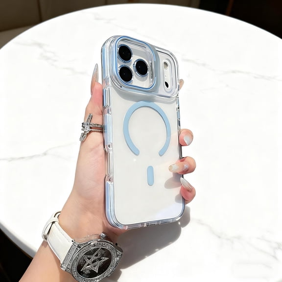 Magnetic for iPhone Air Case Compatible with Mag-Safe, Non-Yellowing Clear Case, Military Grade Drop Protection, Transparent Slim Lightweight Phone Cover Case for iPhone Air, Blue