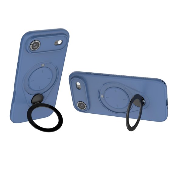 Magnetic for iPhone Air Case, Compatible with Mag-Safe, Rotatable Kickstand Ring Holder, Shockproof Soft TPU Drop Protection Cover with Soft Microfiber Lining for iPhone Air, Blue