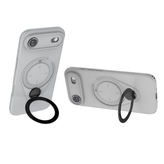 Magnetic for iPhone Air Case, Compatible with Mag-Safe, Rotatable Kickstand Ring Holder, Shockproof Soft TPU Drop Protection Cover with Soft Microfiber Lining for iPhone Air, Gray