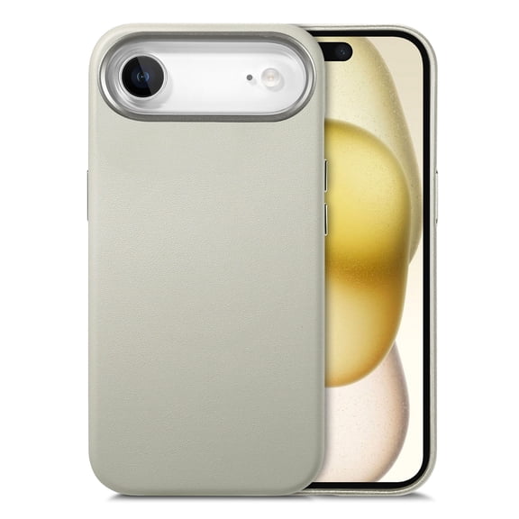 Magnetic for iPhone Air Case, Compatible with Mag-Safe, Support Magnetic Car Mount, Soft Anti-Scratch Microfiber Lining, Slim PU Leather Shockproof Protective Phone Cover for iPhone Air, Gray