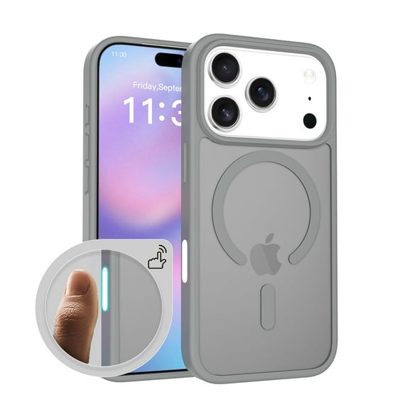 Magnetic for iPhone Air Case, Compatible with MagSafe, Drop Protection Ultra Slim Translucent Matte Shockproof Lightweight Phone Case, with Sensitive Camera Control Capture Button, Gray