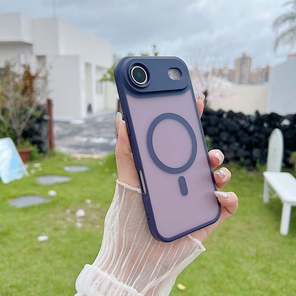 Magnetic For iPhone Air Phone Case,Anti-fingerprint Matte Skin-feel Back,Compatible with Mag-Safe,Ultra Slim Shockproof Protection Anti-fall Rugged Thin Fit Phone Case Cover,Purple