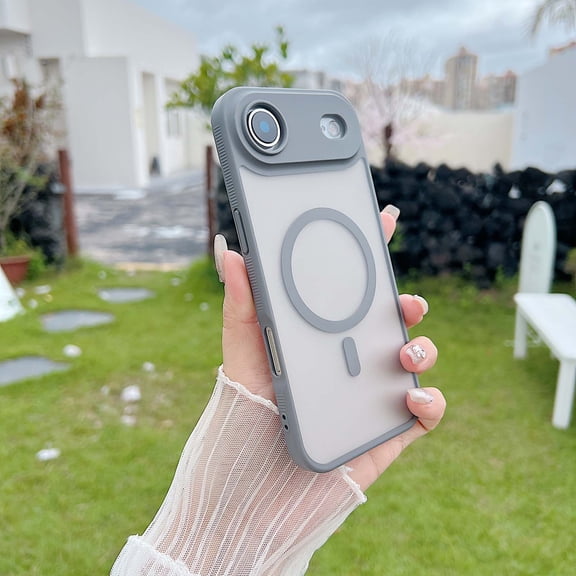 Magnetic For iPhone Air Phone Case,Anti-fingerprint Matte Skin-feel Back,Compatible with Mag-Safe,Ultra Slim Shockproof Protection Anti-fall Rugged Thin Fit Phone Case Cover,Gray
