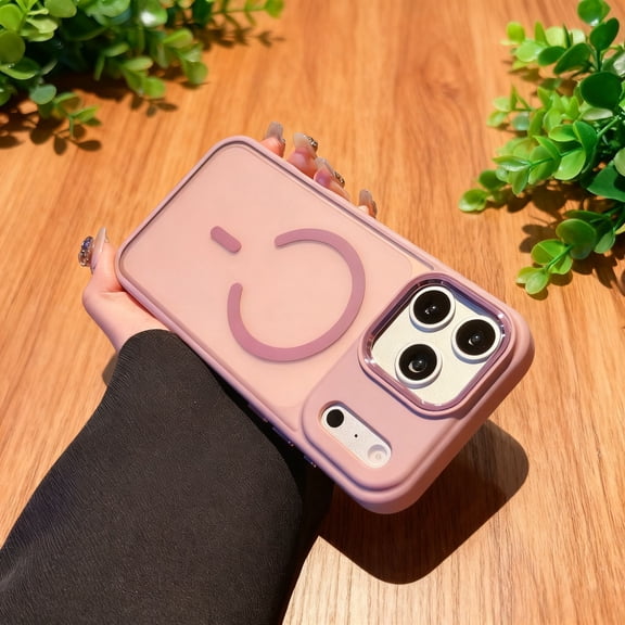 Magnetic For iPhone Air Phone Case,Anti-fingerprint Matte Translucent Back,Compatible with Mag-Safe,Anti-Slip Ultra Slim Shockproof Anti-fall Drop Protection Rugged Phone Case,Pink