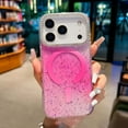 thumbnail image 1 of Magnetic for iPhone Air Phone Case [Compatible with Mag-Safe] [Diamond-set Around Camera] Bling Sequin Sparkle Transparent Shockproof Protective Slim Case Cover for iPhone Air,Pink, 1 of 9