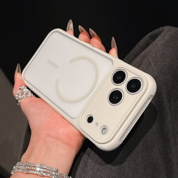 Magnetic For iPhone Air Phone Case,Compatible with Mag-Safe,Matte Translucent Back,Heat Dissipation Bumper Design,Ultra Slim Shockrpoof Anti-fall Drop Protection,Durable Phone Case,Beige