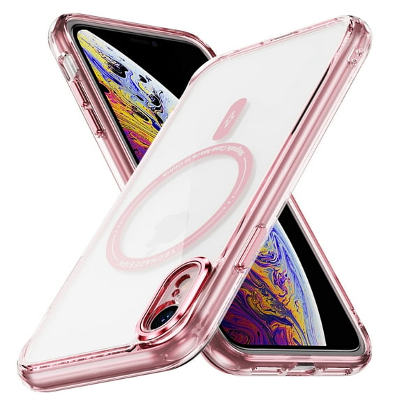 Magnetic for iPhone XR Case, [Compatible with MagSafe] [Full Camera Protection] [10FT Drop Protection] Non-Yellowing Shockproof Protective Slim Phone Case for iPhone XR,Pink