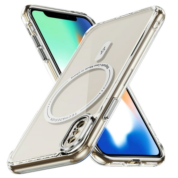 Magnetic for iPhone XS Max Case, [Fit for MagSafe] [Never Yellowing] [Military Grade Rugged Durable Protection] Back Slim Clear Wireless Charging Shockproof Premium Phone Case,Clear