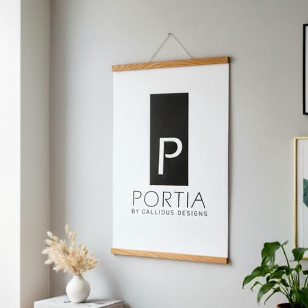 Magnetic poster rail made of FSCÂ®-certified oak, wooden picture rail in DIN A1, A2, A3, A4, A5, (15 cm, 50 cm, 60 cm, 84 cm to 100 cm), Unframed Paper Poster 11x14in