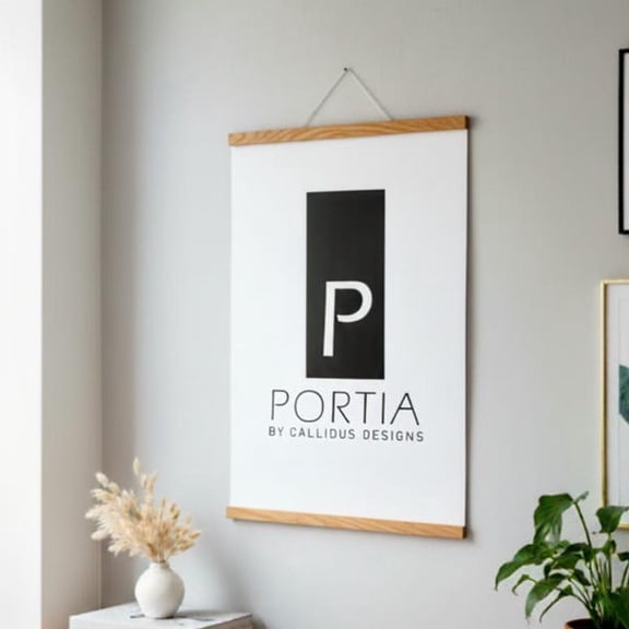 Magnetic poster rail made of FSCÂ®-certified oak, wooden picture rail in DIN A1, A2, A3, A4, A5, (15 cm, 50 cm, 60 cm, 84 cm to 100 cm), Unframed Paper Poster 11x14in