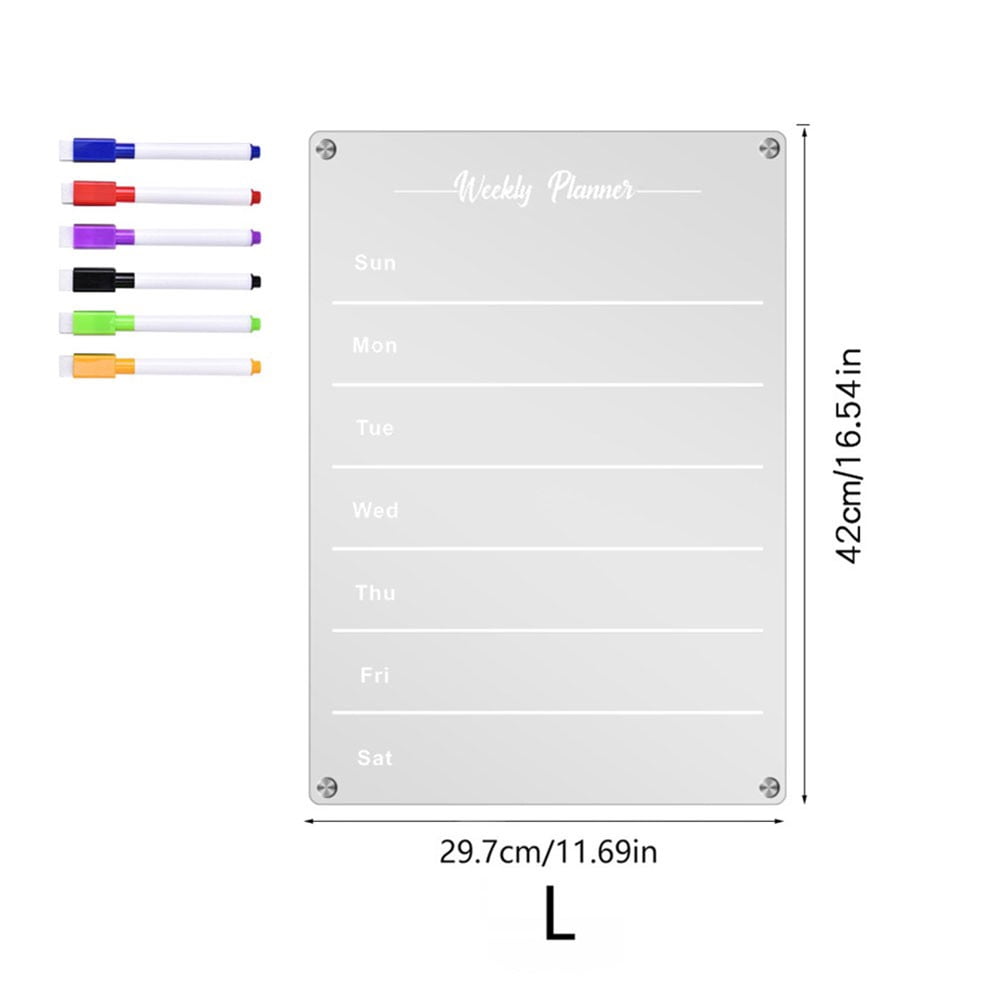 Magnetic transparent acrylic note board and erasable refrigerator ...