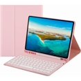 thumbnail image 1 of Slim Candy Round Key Detachable Keyboard Cover with S Pen Slot for Samsung Tab S6 Lite 10.4 2020 2022 2024，Pink, 1 of 7