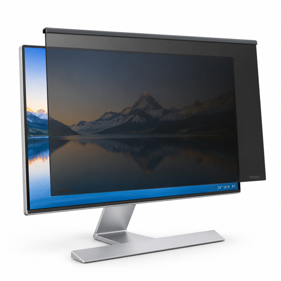 Magneticputer Screen Filter 24 Inch For Frameless Monitor Thin Bezel 16:9 Widescreen 24in Hanging Removable Anti Glareeye Protect