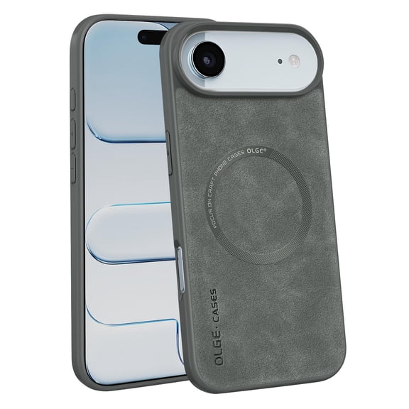 Magnetioc For iPhone Air Phone Case,Anti-Scratch PU Leather Back,Compatible with Mag-Safe,PC + TPU + PU Leather Hybrid Shockproof Anti-fall Protection,Durable Thin Fit Phone Case,Darkgray