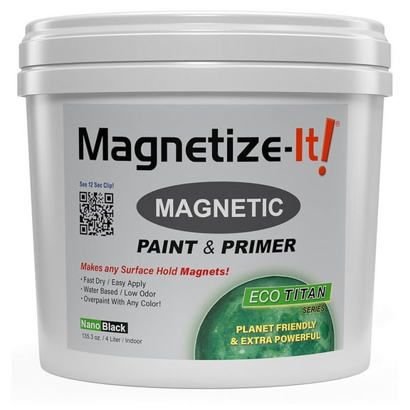 Magnetize-It! Magnetic Paint & Primer (Water Based) "ECO TITAN" Extra Strong and Sustainable 4L, Black