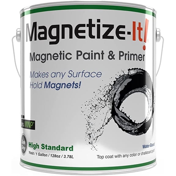 Magnetize-It! Magnetic Paint Primer (Water Based) - High Standard 1 Gallon, MIHYD-2278, Black