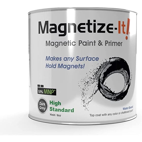 Magnetize-It! Magnetic Paint and Primer - High Standard Yield - Black 8 oz, (MIHYD-2186)