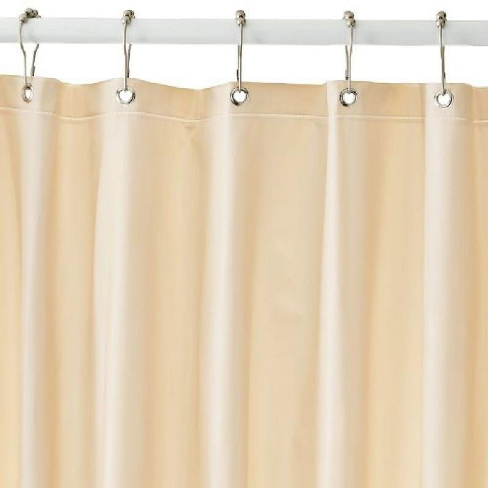 Heavy Duty Magnetized Shower Curtain Liner with Metal Grommets (Beige ...