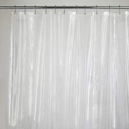 Magnetized Shower Curtain Liner PVC with Metal Grommets (Clear)