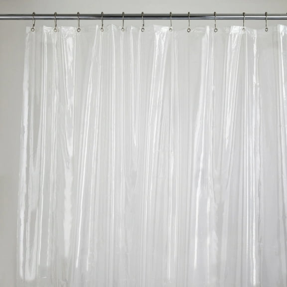 Magnetized Shower Curtain Liner PVC with Metal Grommets (Clear)
