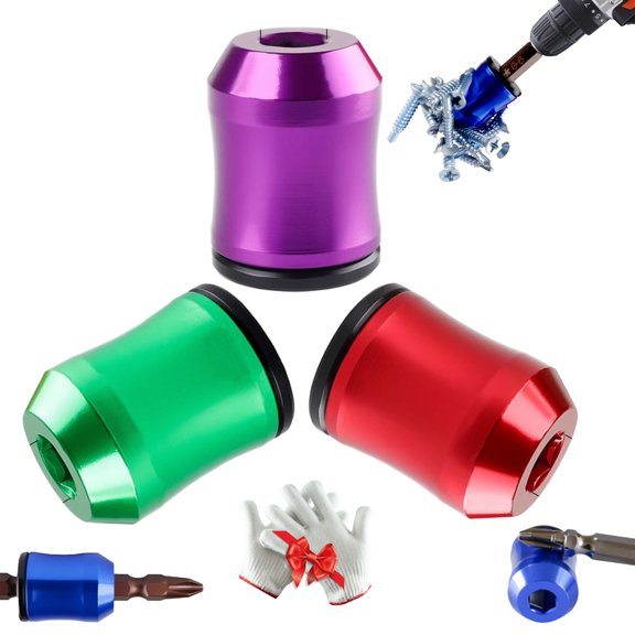 Magnetizer & Demagnetizer Tool Set, 1/4 Inch Magnetic Screw Ring for Drill Bits, One-Handed Screwing in Tight Spaces
