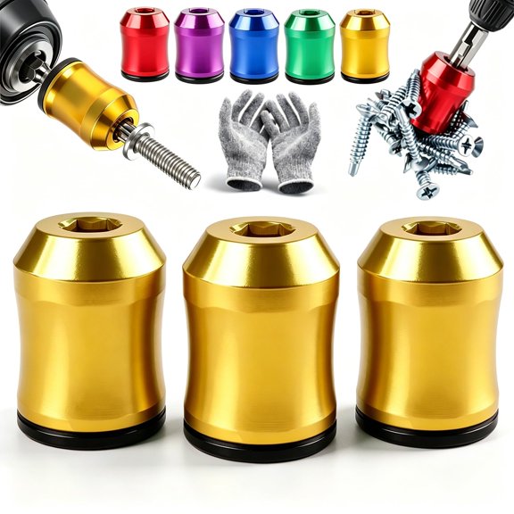Magnetizer & Demagnetizer Tool Set, Screwdriver Head Magnetic Ring, Removable Bit Magnetizer & Demagnetizer Tool Set, Universal Magnetic Bit Holder for Hex Screwdrivers