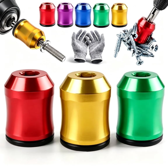 Magnetizer & Demagnetizer Tool Set, Screwdriver Head Magnetic Ring, Removable Bit Magnetizer & Demagnetizer Tool Set, Universal Magnetic Bit Holder for Hex Screwdrivers