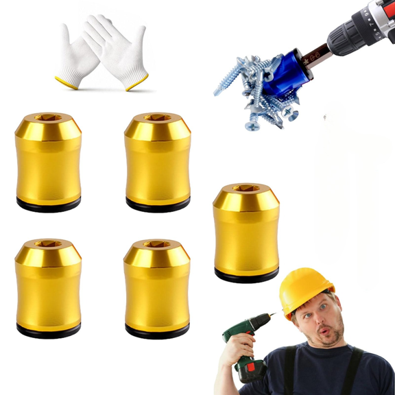 Magnetizer & Demagnetizer Tool Set - Strong Magnetic Screw Ring, 1/4 Inch/6.35mm Universal Hex Strong Power Screwdriver Head Drill Bit Holder Magnetizer, For Home Repair