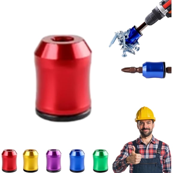 Magnetizer & Demagnetizer Tool Set, Universal Magnetic Screw Ring Head, Strong Magnetic Screw Ring, Fast Magnetize Demagnetize Small Tools, For Home Repair DIY Fix Magnetic Screw Holder (Red)