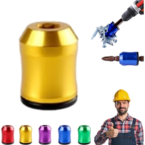 Magnetizer & Demagnetizer Tool Set, Universal Magnetic Screw Ring Head, Strong Magnetic Screw Ring, Fast Magnetize Demagnetize Small Tools, For Home Repair DIY Fix Magnetic Screw Holder (Yellow)